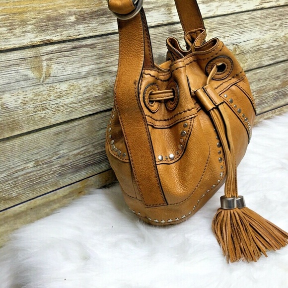 Fossil Fifty Four Molly Tan Brown Studded Bag - Picture 2 of 12